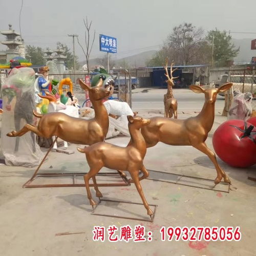 铜雕小鹿 湘潭铜雕塑小鹿厂家