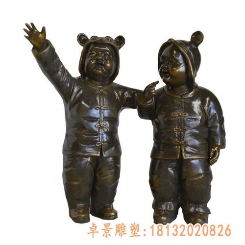 铸铜童趣嬉戏景观雕塑 滨州铸铜雕塑童趣订制